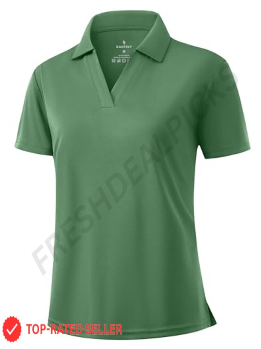 Womens V-Neck Golf Polo Shirt Short Sleeve Quick Dry UPF 50